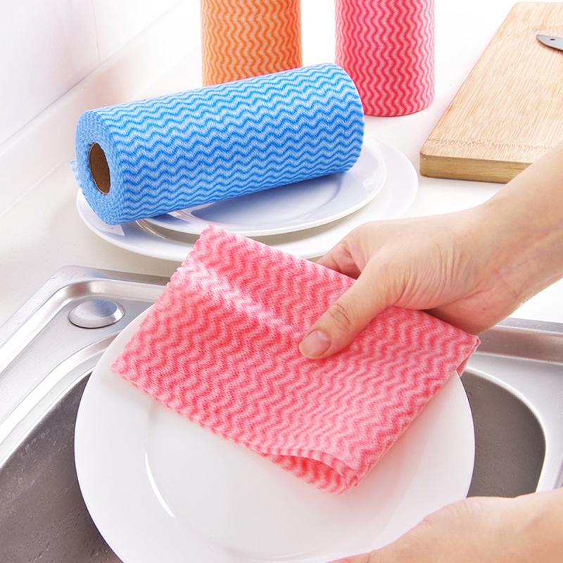 Custom wholesale disposable scouring pad kitchen dishwashing cleaning rag wave pattern strong water absorption to grease